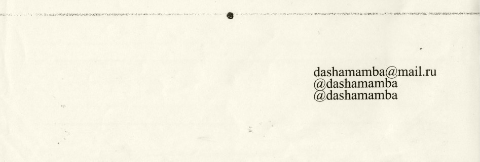 Dasha Mamba Portfolio Footer